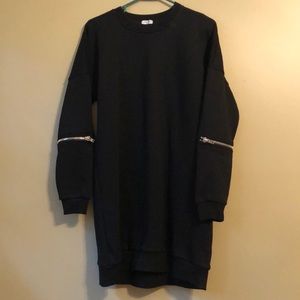 black sweatshirt dress